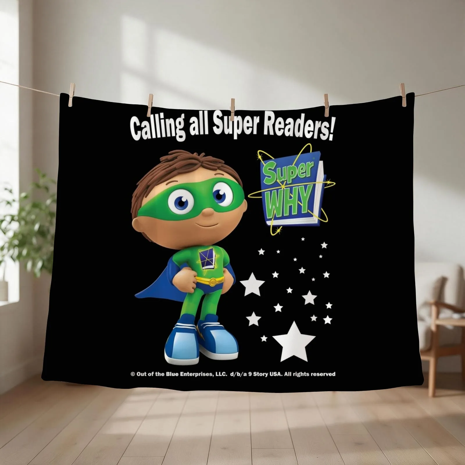 Calling all Super Readers! Super Why Throw Blanket couch cozy soft plush fuzzy picnic outdoor blanket