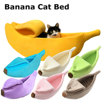 1PC Banana Cat Bed House Kennel Portable Pet Sleeping Mat Bed Warm Durable Banana Shape for Cat's House Dog Accessories Perrera