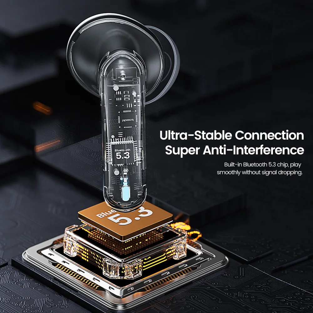 Toocki Gaming Wireless Earphones Bluetooth 5.3 Sport Headset TWS In-Ear Low Latency Waterproof Earbud With Microphone For iPhone