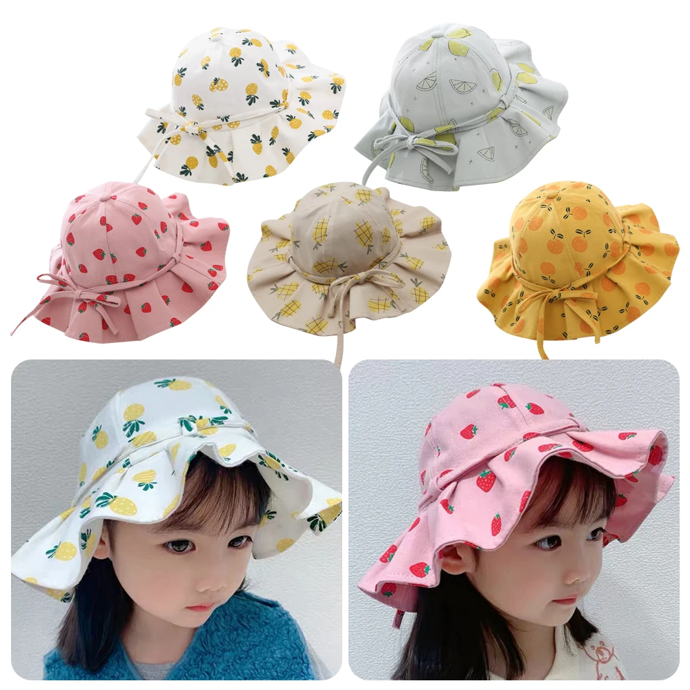 

Flower Fruit Print Baby Sun Hat​​ UV Protection Cotton Fabric​​ Fisherman Hat ​​Breathable & Lightweight​​ 1-5 Years