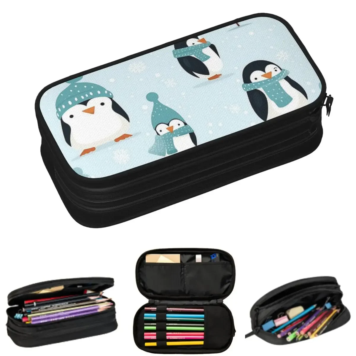 

Cute Penguin Pattern Pencil Cases for Students Gifts Pen Box Pencil Bag Large Storage Pencil Pouch Pen Holder