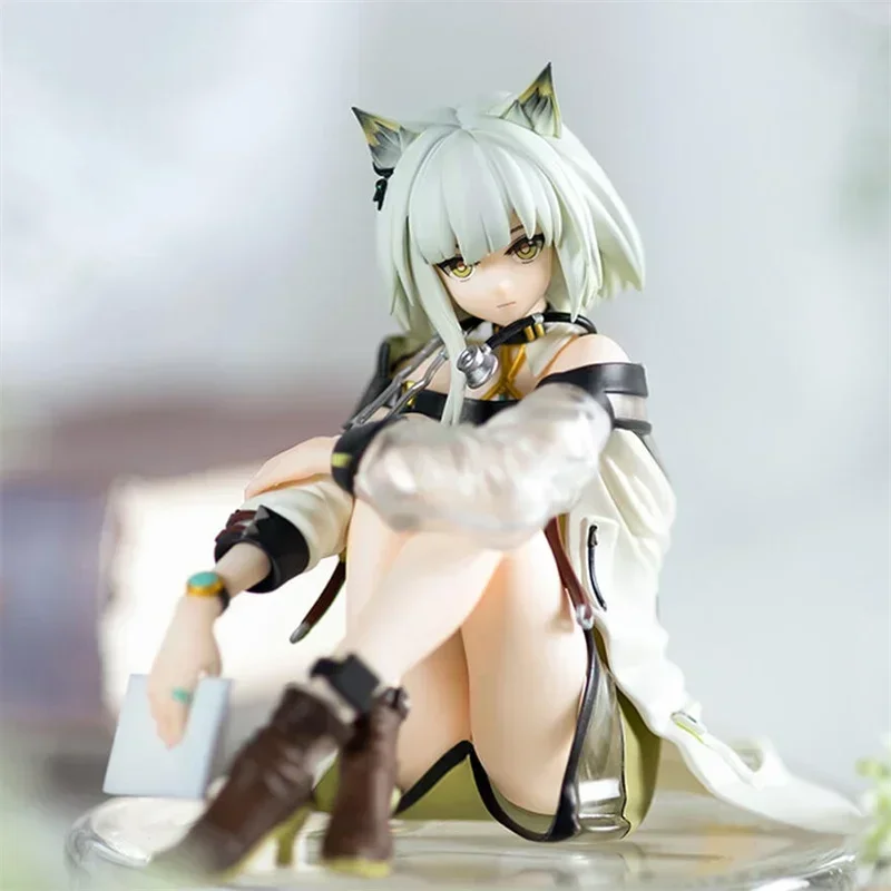 10cm Arknights Kaltsit Action Figure Kawaii Cat Ear Sitting Girl Pvc Anime Peripheral Game Handmade Decor Model Kid Special Gift