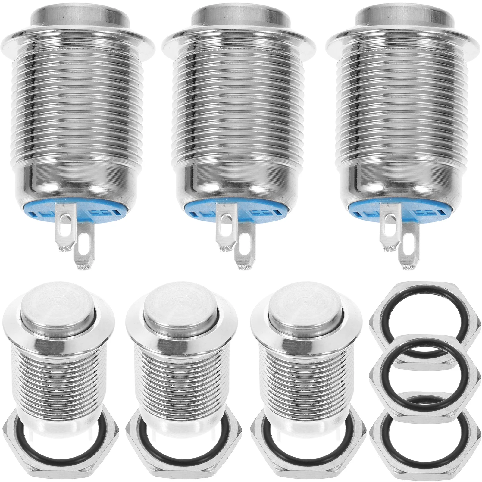 

6pcs Auto Reset Push Button Switch Stainless Steel Marine Metal Silver Start Boats High Top Momentary Electrical Equipment