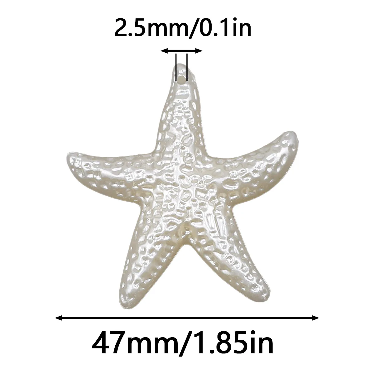 47mm Acrylic Large Starfish Beige Handmade DIY Jewelry Making Pendants Beads Loose Beads Bracelets Necklaces Accessories