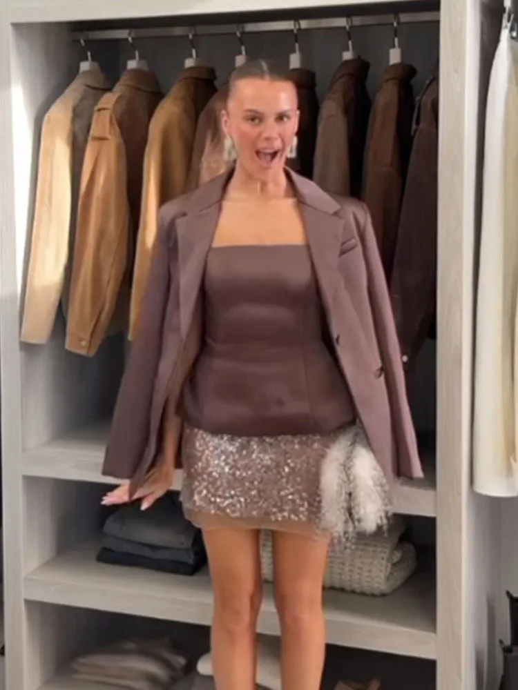 

HH женские уличные комплекты, однотонные блейзеры с открытой спиной + короткие топы на молнии без бретелек + брюки с высокой талией, женские весенние костюмы