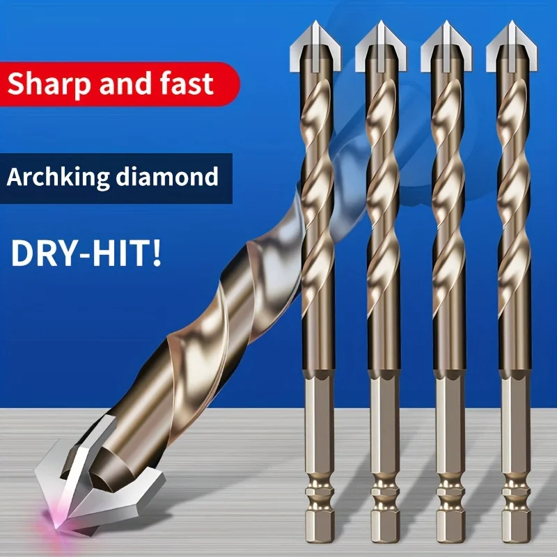 

5PCS Tungsten Carbide Drill Bit Set 3-12mm Drilling Tool Set For Drilling Plastic Wall Tiles Concrete Metal etc Drilling Tools