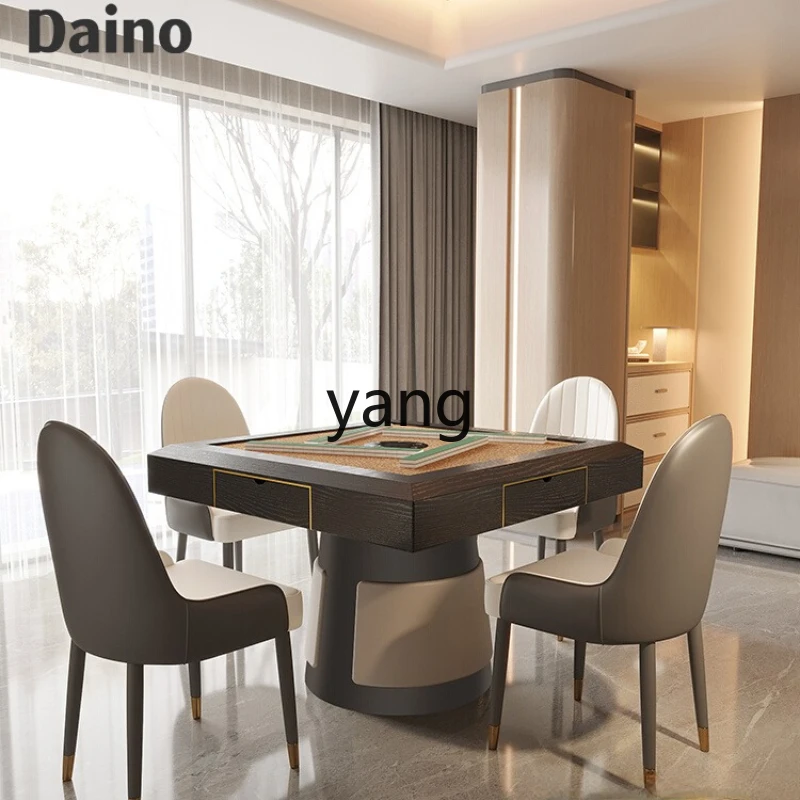 

TGF solid wood mahjong table multi-function automatic silent rotor mahjong machine one table and four chairs