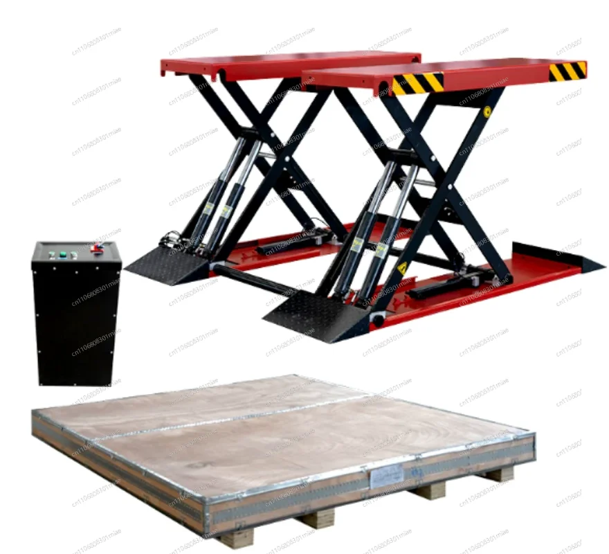 Car lift four-cylinder 1.4 meters installation-free ultra-thin mobile maintenance small scissor household auto repair elevator