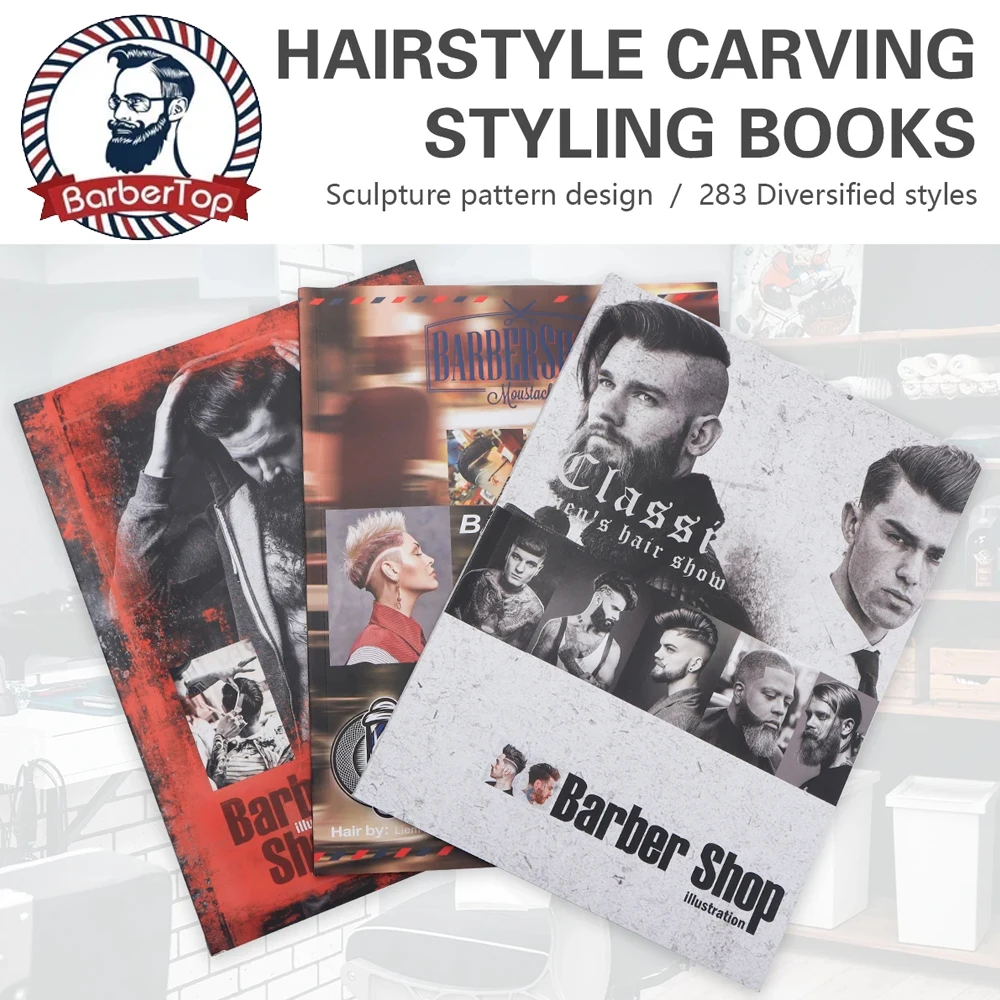 

Barbershop Magazine Hairdressing Atlas Salon Pro Barber Book Stylist Design Illustration Album Barbershop Picture Album Styling