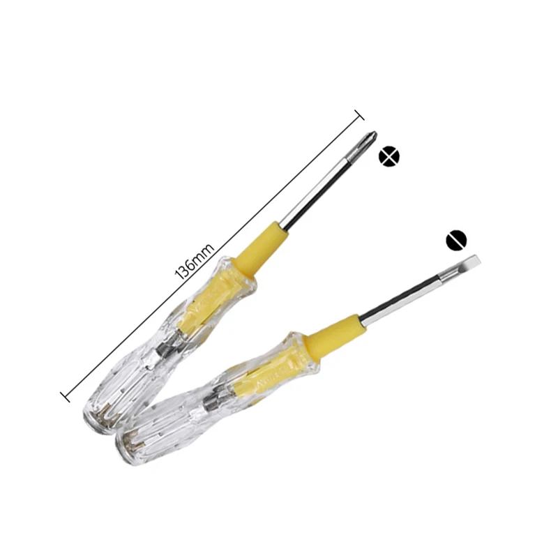 Double-head magnetic screwdriver set with plastic handle, DIY grade with luminous light, for maintenance