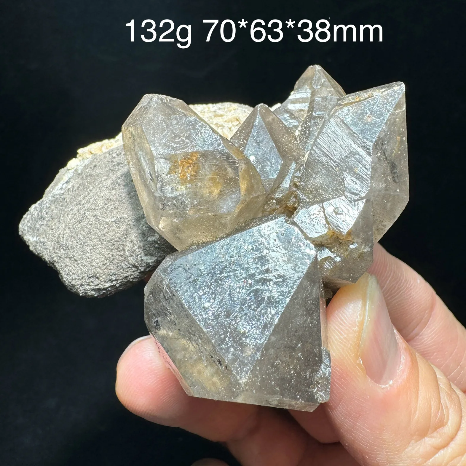 

132g Natural GuiZhou Herkimer Diamond Have Water Flowing Graphite Mineral Raw Stone Crystal Reiki Healing Home Decor