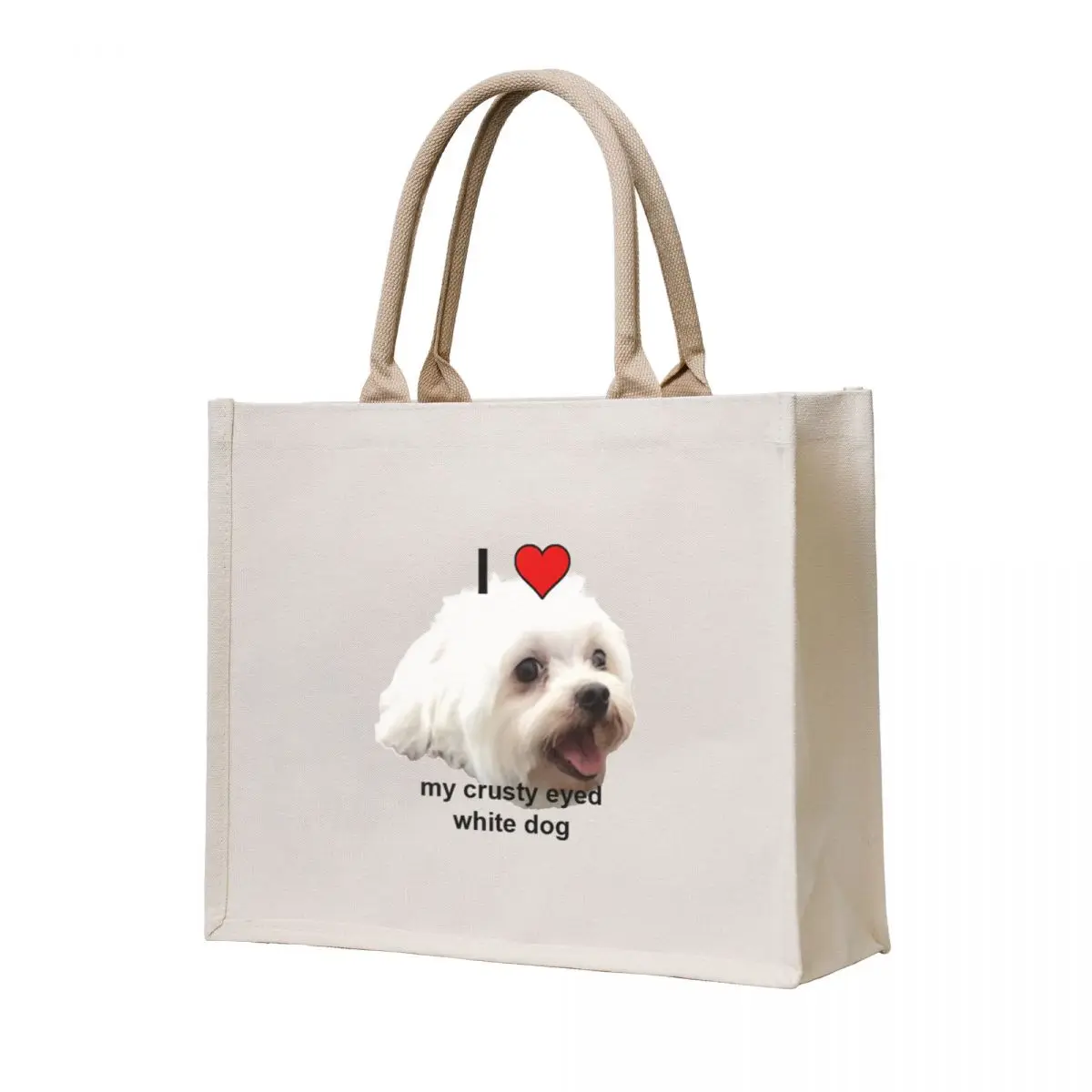 

I heart my crusty eyed white dog Tote Bag cute pouch bag tote bag women Women's tote