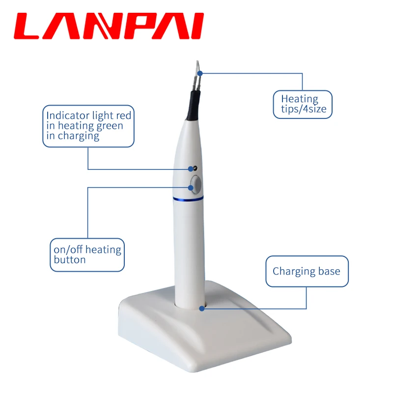 Lanpai dentystyczny Gutta Percha Cutter Endodontics wieszak Endo migawki sprzęt stomatologiczny z 4 końcówkami grzewczymi