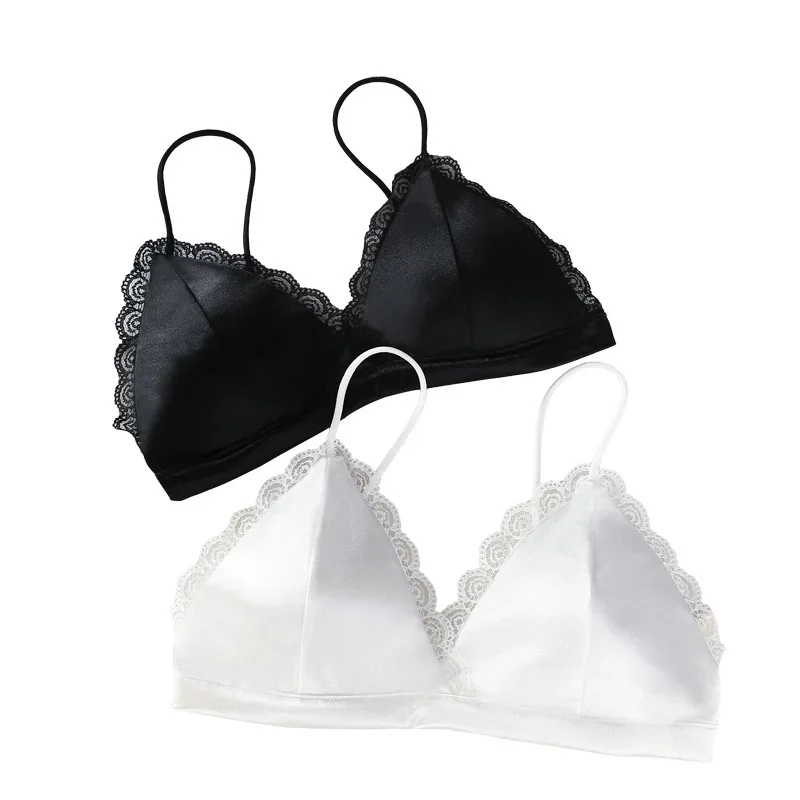 Reggiseno da donna sexy in pizzo floreale Bralette Lingerie segreta Morbido e confortevole senza fili Sottile Bralet Reggiseni per petto piccolo per ragazza carina