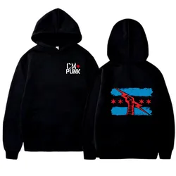 Autumn and Winter New Famous Wrestler Returns to CM Punk Men's Solid Hoodie Fashion Print Street Sports Casual Top Pullover
