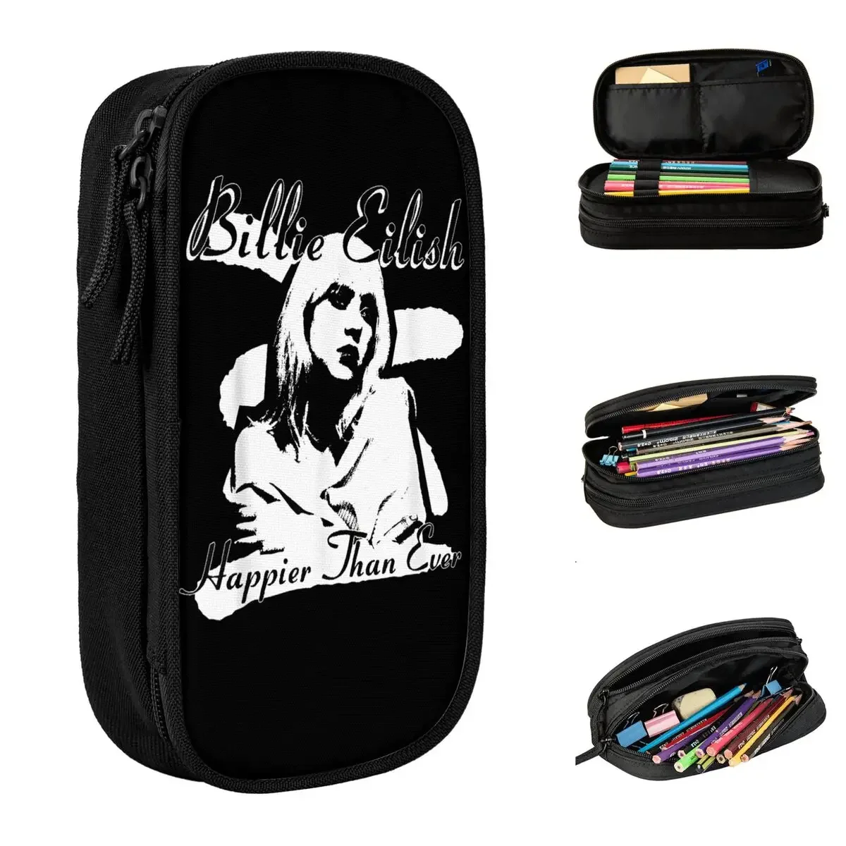 

Lovely Billies Happier Than Ever Pencil Cases Singer Pencil Box Pen Kids Large Storage Bag Students School Gifts Stationery