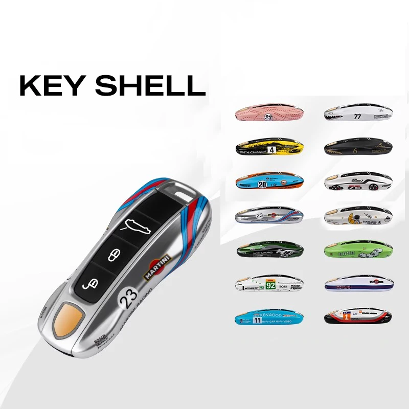 Car Remote Key Cover Racing style For Porsche Cayenne Panamera Cayman Macan Boxster 971 9YA 718 911 Racing Keyless Hard Case