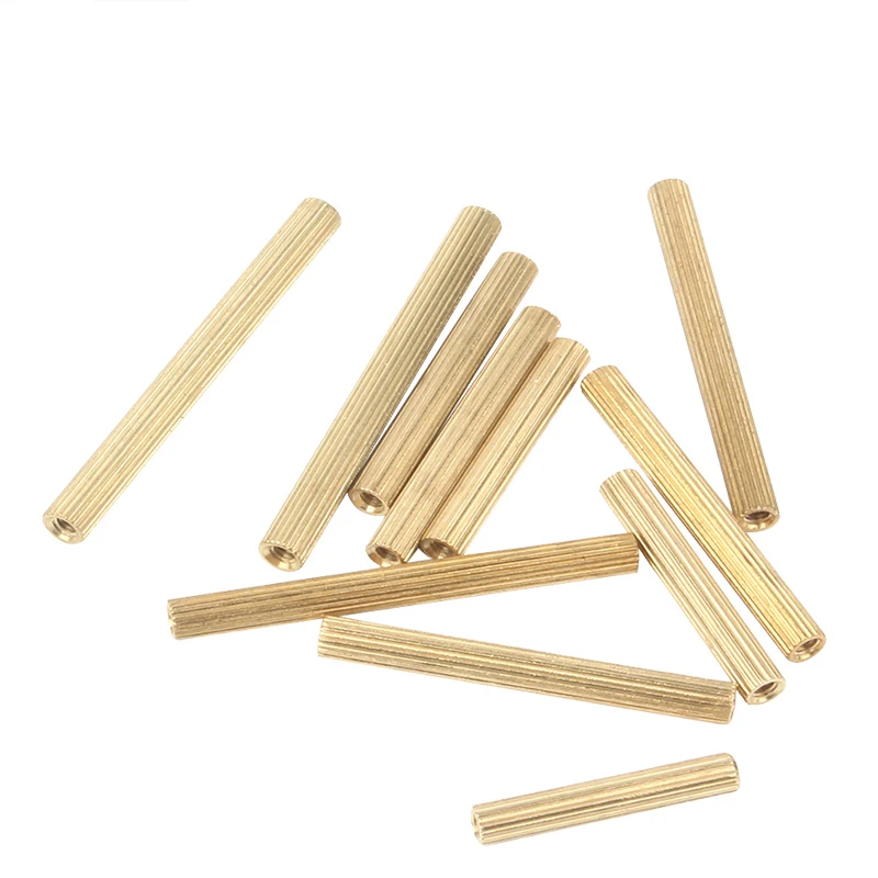 500pcs M2*9 Knurled Round Brass Standoff Spacer Double-pass standoffs Column M2 Female x M2 Female 9mm Pillars