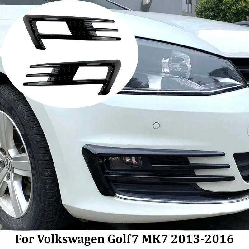 

1Pair Car Front Fog Light Grille Cover For Volkswagen VW Golf7 MK7 2013-2016 Fog Lamp Wind Kinfe Trim Tuning Car Accessories