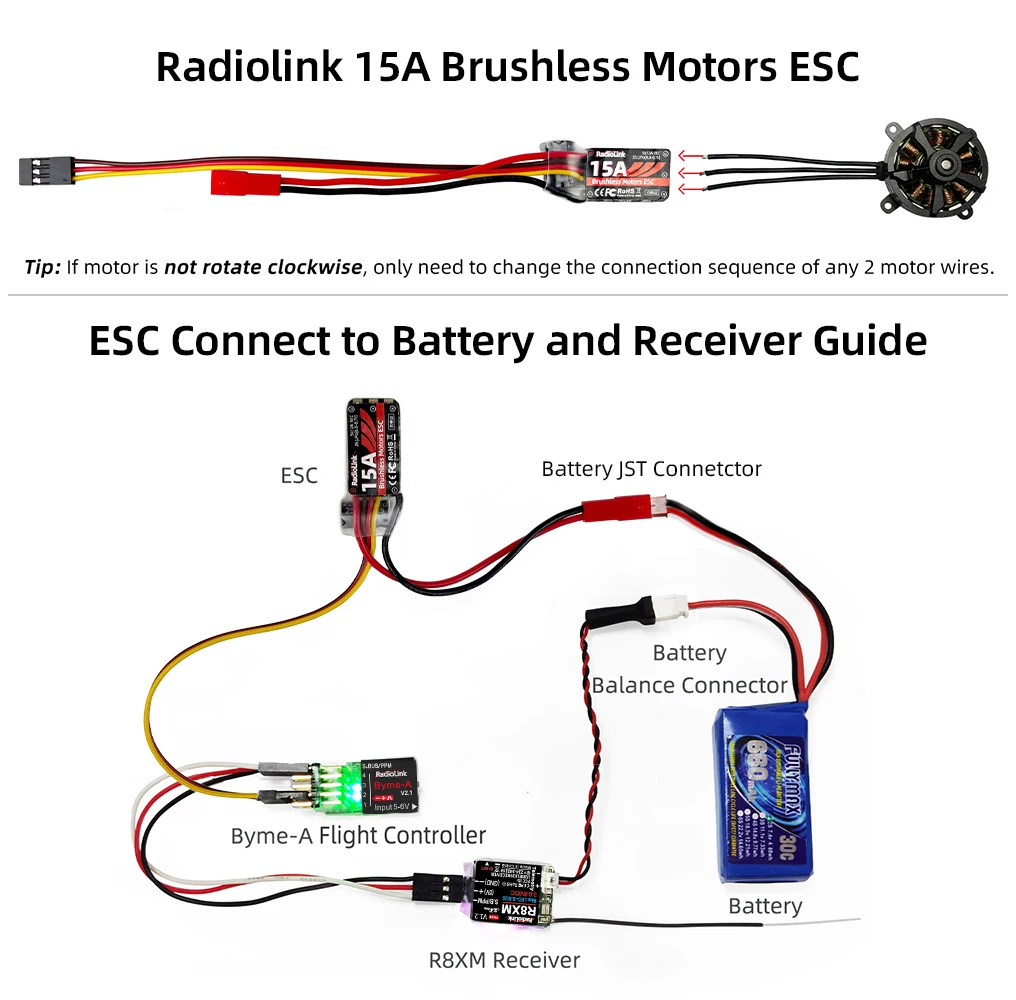 Hobbywing Skywalker-ブラシレススピードコントローラー,2-3s,5v,2a bec,rcairpane用リバースブレーキ付き,radiolink a560,v2 esc