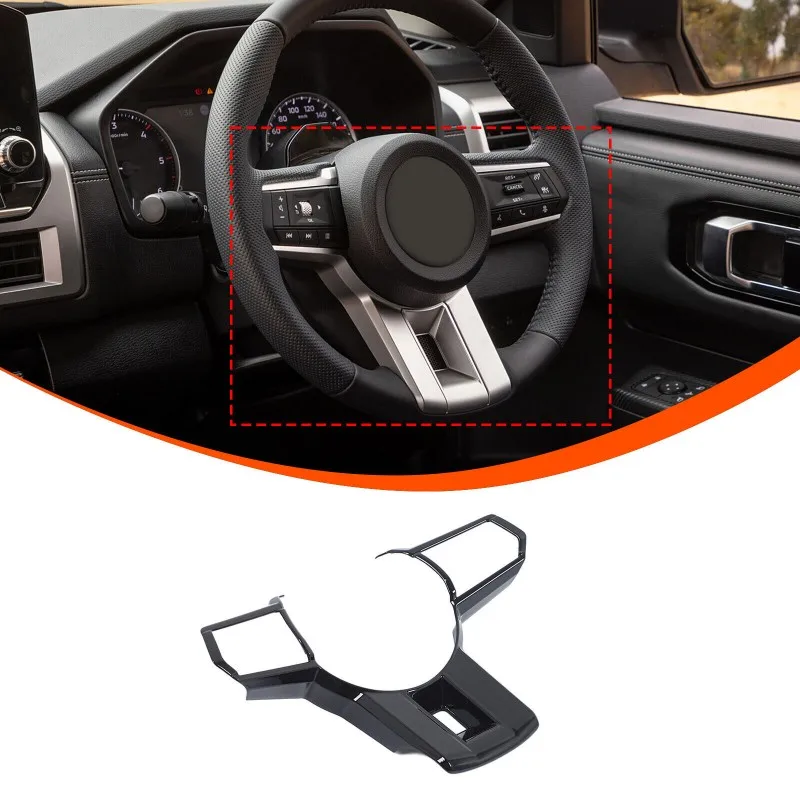 

ABS глянцевый черный автомобильный руль, кнопка, рамка, накладка для Mitsubishi Triton L200 2024+, декоративные аксессуары для интерьера