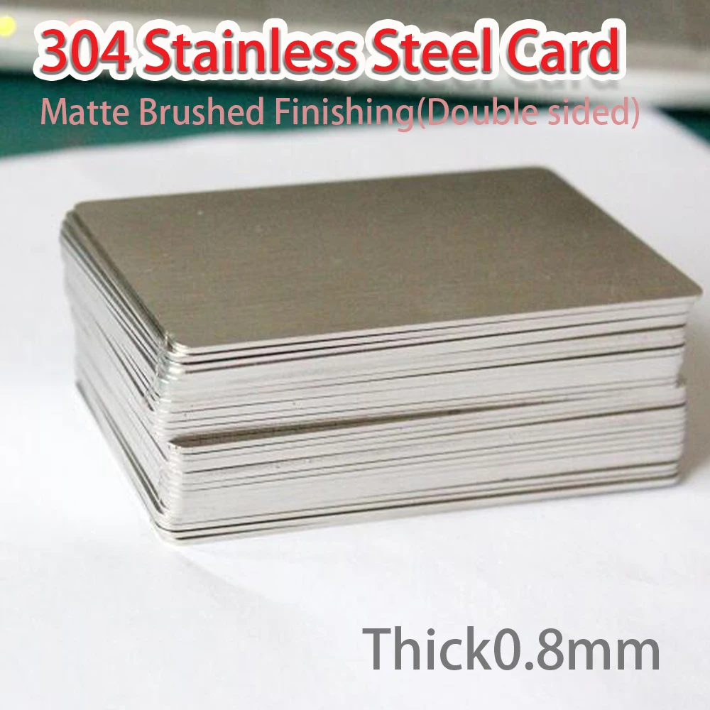 304 Stainless Steel Thick Metal Business Cards Blanks Card for Customer Laser Engraving DIY Gift Cards Matte Brushed Finishing