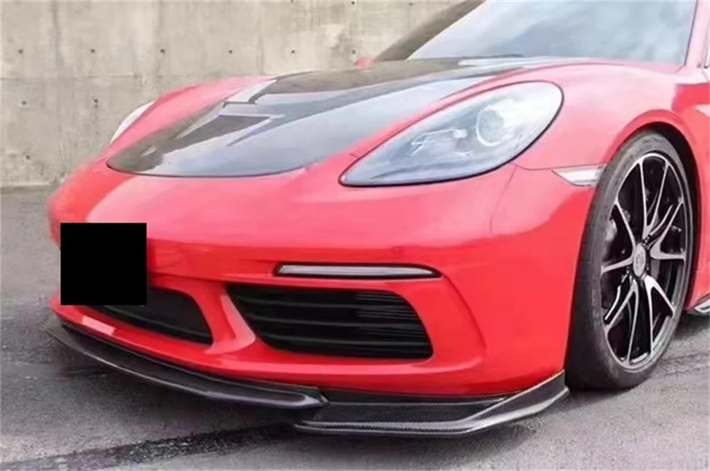 

3K Genuine Carbon Fiber A-style Front Bumper Lip Front Lip Body Kit for Porsche 718 Cayman Boxster Body Kit
