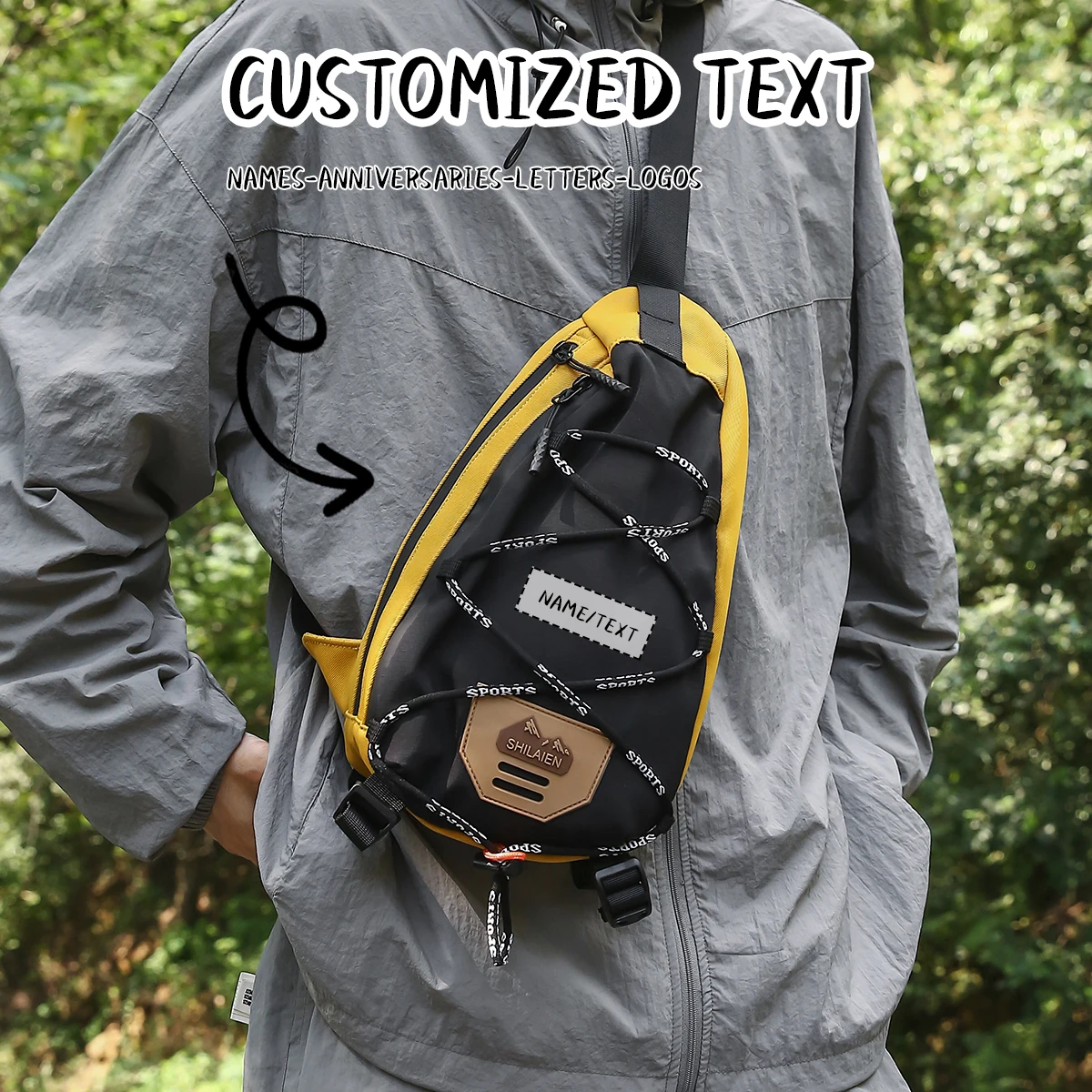 

Высококачественная нагрудная сумка с логотипом для мужчин и женщин, спортивная сумка через плечо Ins, поясная сумка в японском стиле, сумка через плечо, сделай сам