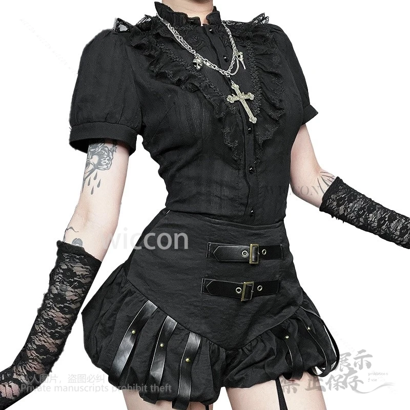 2025 Nuovo Y2K Jirai Kei Nero Zucca Pantaloni Sexy Steampunk Gonna Pantaloncini Streetwear Punk Moda Donna Causale Gotico Scuro SML