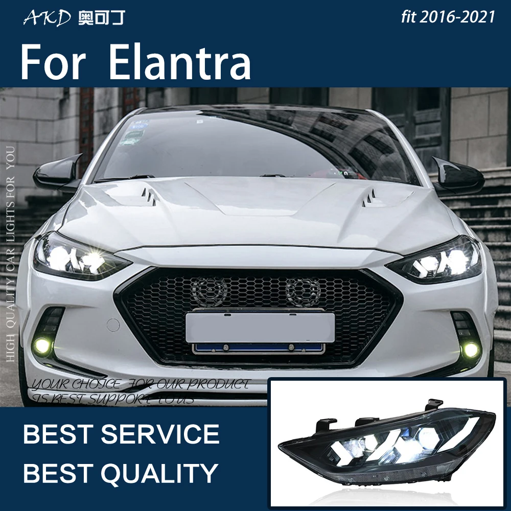 

Автомобильные фары для Elantra 2016-2021, светодиодные автомобильные фары в сборе, обновленный дизайн Lamborghini, динамическая сигнальная лампа, аксессуары для инструментов