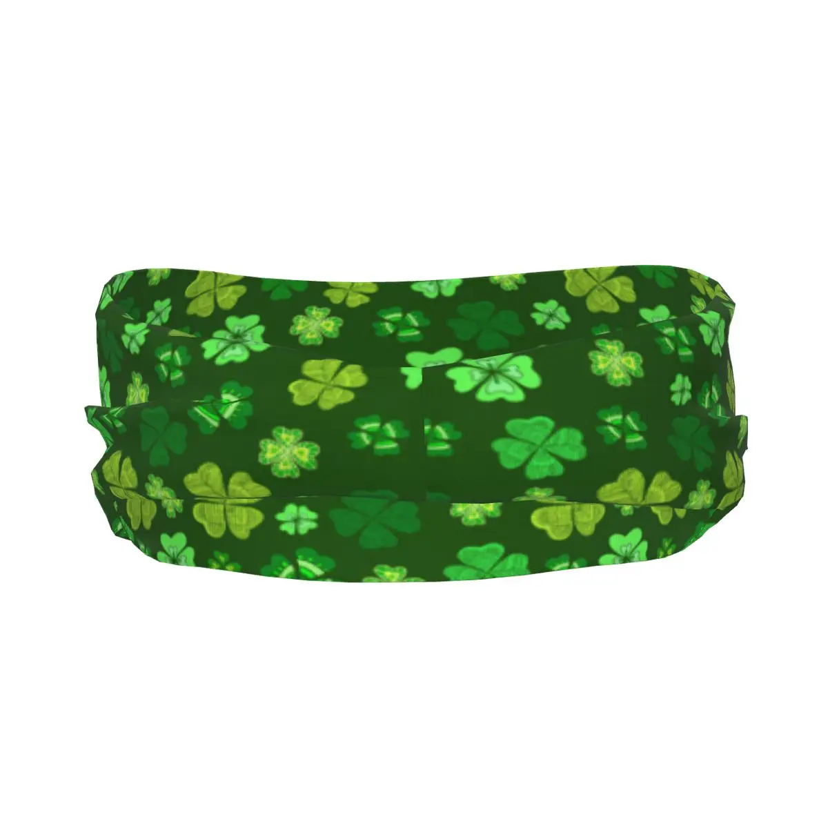 Green Clover Leaf St Patricks Day Elastic Hair Band Yoga Headband Makeup Hair Hoop Headwrap