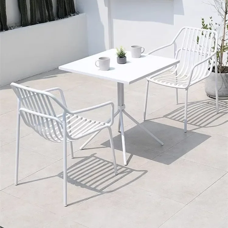 طاولة مستديرة صغيرة مقاومة للماء وواقية من الشمس لحديقة الفيلا #5