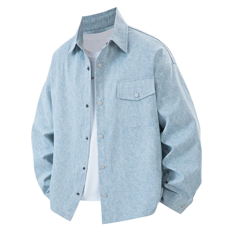 

Fashion Casual Style Denim Jacket Breathable Comfortable Men Clothing Quality Single Breasted Outwear Lapel Roupas Masculinas