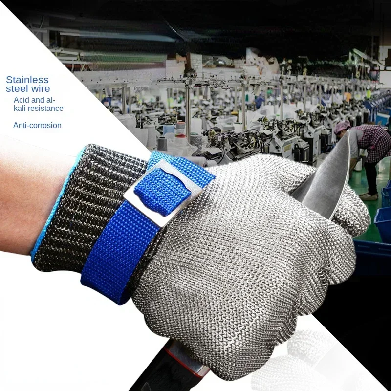 

1PCS Cut Resistant Stainless Steel Gloves Working Safety 316 Gloves Metal Mesh Anti Cutting For Butcher Work Man