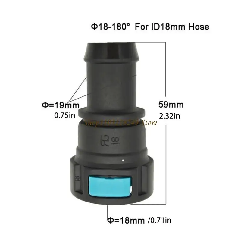 ストレート燃料コネクタ クイックディスコネクトフィッティング プッシュボタンロック付き 18mm ホースパイプ用 工具不要の取り付け不要