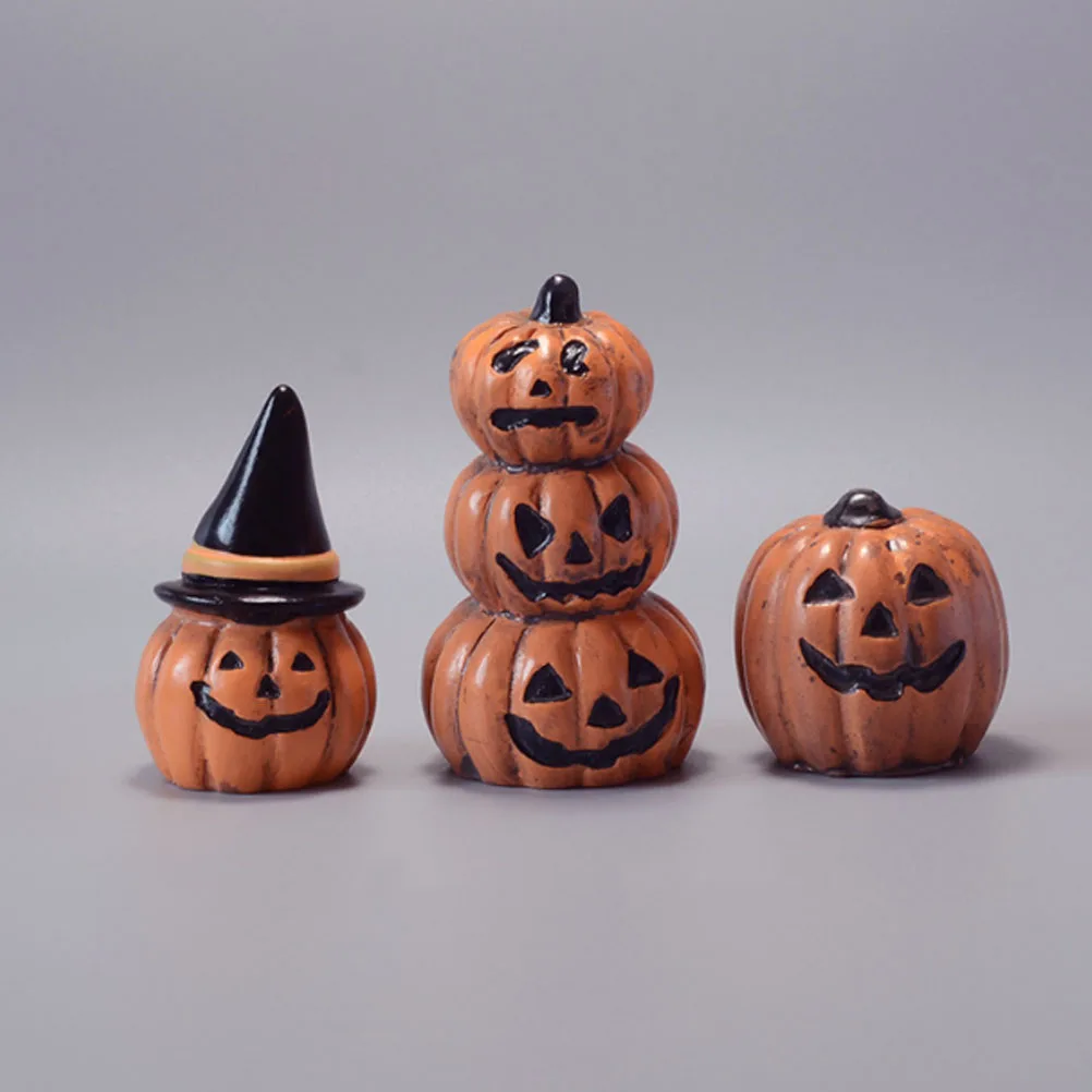 

6pcs Resin Pumpkin Ornaments Halloween Decor Decoration Simulation Adornment Lifelike Design Office Bedroom Balcony