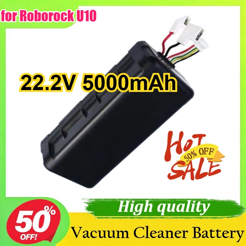 

22.2V 5000mAh for Roborock U10 Wet Dry Vacuum Cleaner Cordless Vacuum Rechargeable Li-ion Battery