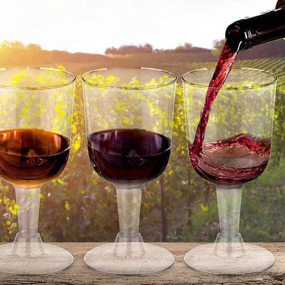 

48Pcs Plastic Wine Cup Set Party Goblets Reusable Beverage Cups for Red Wine Soda Water Hotel Banquet Bar Decoration Elegant