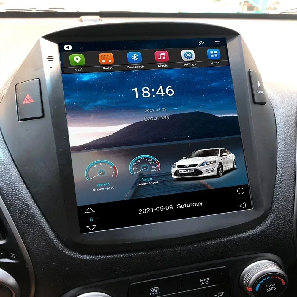 Autoradio Android 13, 2din, GPS, Stéréo, Carplay, DSP, RDS, Lecteur Vidéo à Limitation, pour Voiture HYUNDAI TUCSON feat 35TUCSON IX