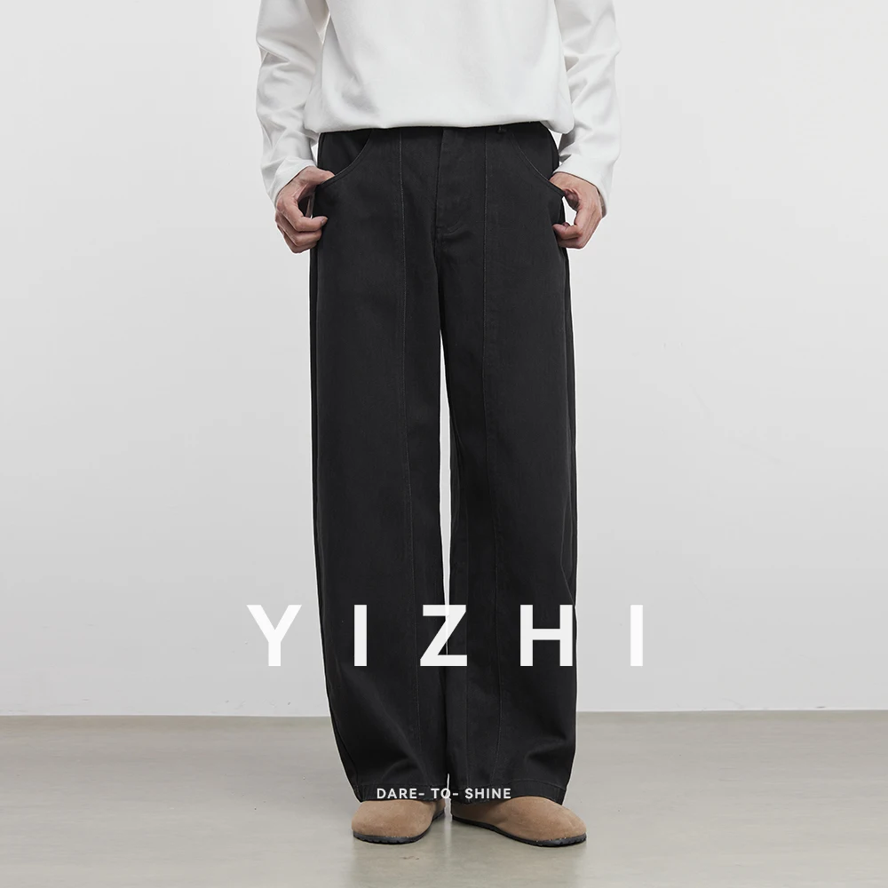 Fashion Men's Casual Suit Pants 2025 Spring and Autumn New Loose Straight Leg Newark Design Business Commuter Men's Casual Pants