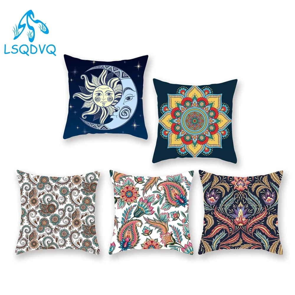 Decorative Throw Pillows Case Mandala Sun Moon Geometric Sofa Cushion Cover Cojines Decorativos Para Sofa Pillowcase 45x45cm