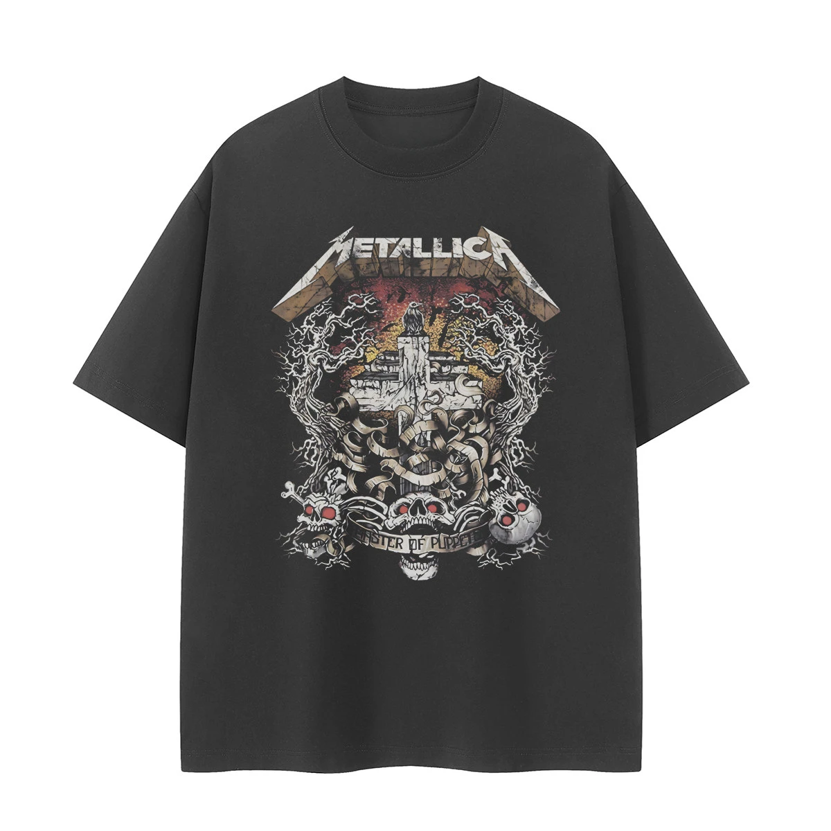 Metallica Master of Puppets Tracks Band T-Shirt, 100 % Baumwolle, Grafik-T-Shirt für Herren und Damen, Sommer-Streetwear-Top – Detail 5