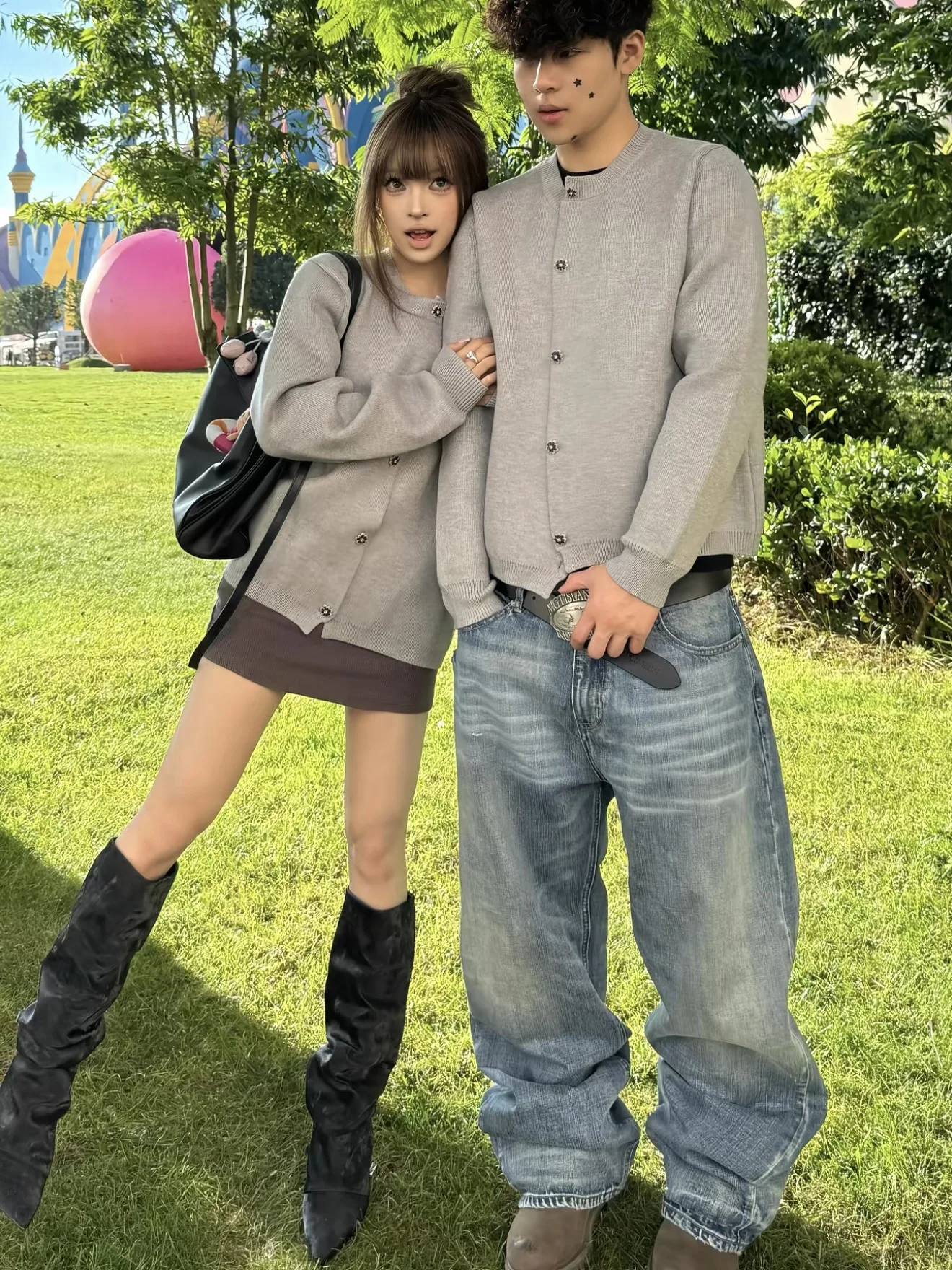 

Jersy ey Design Sense Water Diamond Button Вязаный свитер для мужчин Cleanfit Aosphere Old Money Пара Повседневная длинная све круглая...