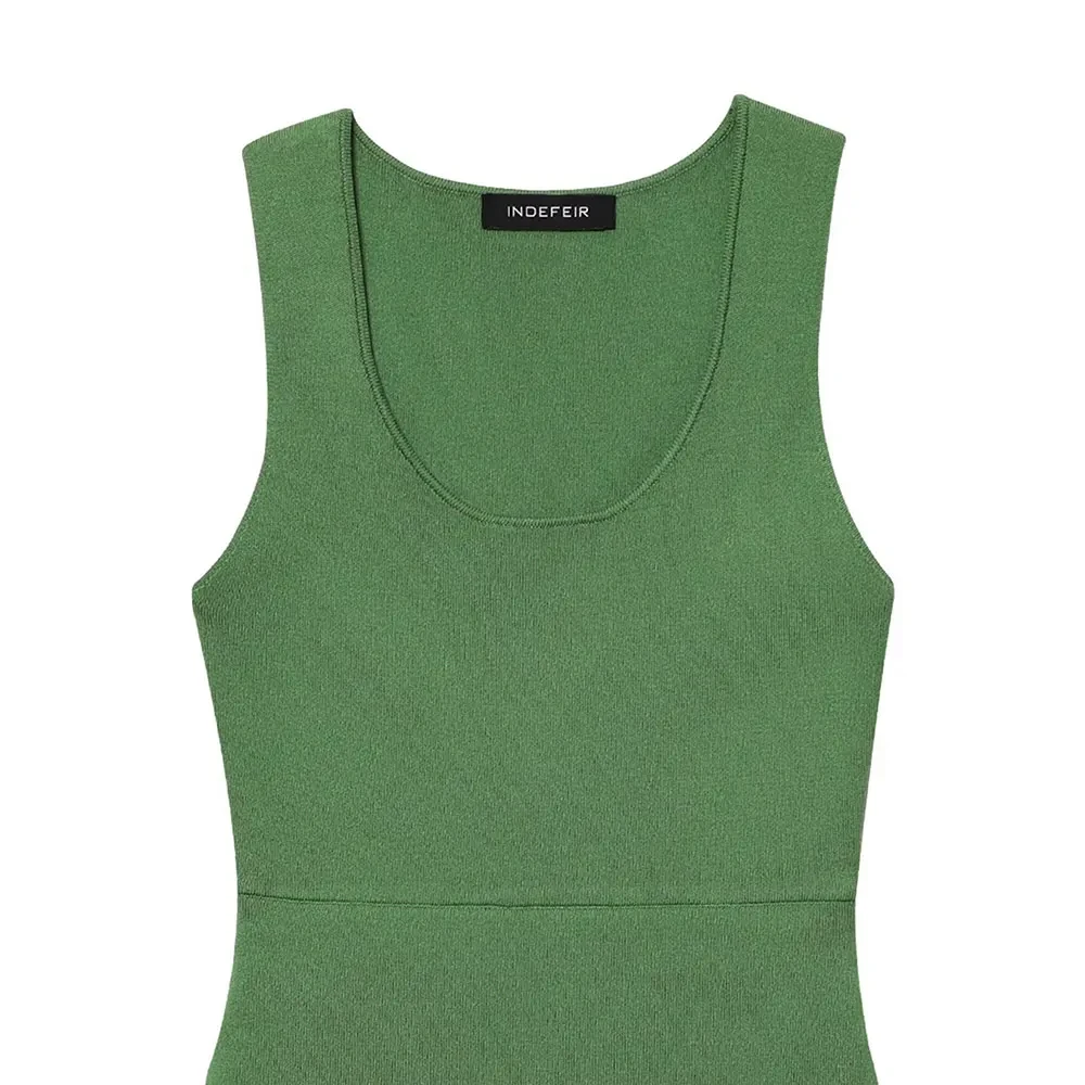 SANSHENGDress Pullover O-Neck Sleeveless Female Chic Lady Knitwear DressesStylish versatile slim-fitting and casual unique desig