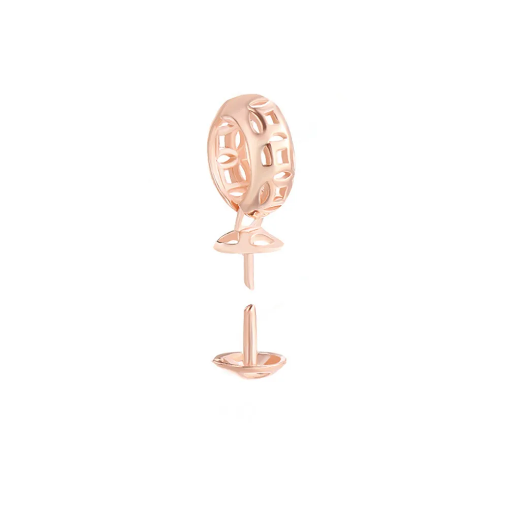 

2pcs Solid 925 Silver Pendant Bails For 10mm-20mm Half-drilled Round Beads Pendant Blanks with Top Cup Drilled Pin