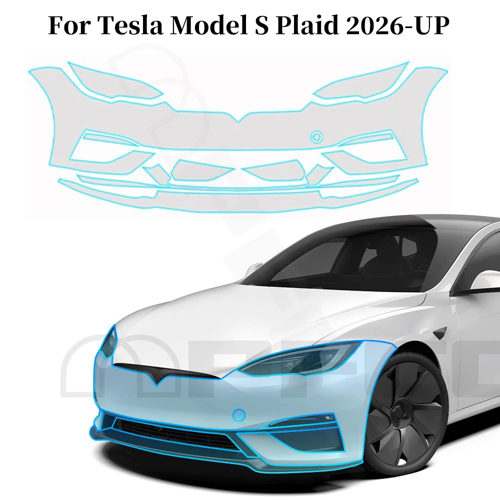 

For Tesla Model S Plaid 2026-UP TPU Paint Protection Film Pre-cut PPF Matte Clear Anti-Scratch Resistant Invisible Repairable