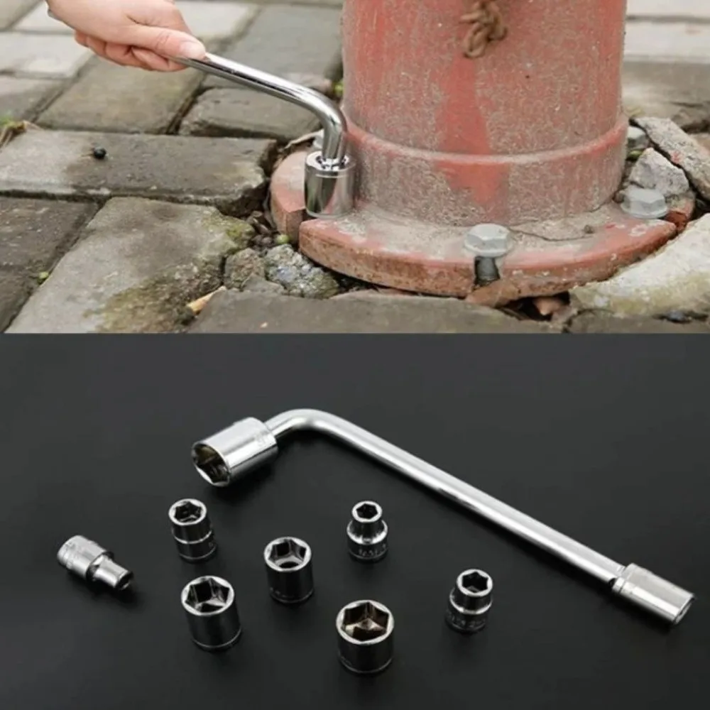 

10pcs Lug Nut Wrench Hexagon Wrench Socket Set Change Pry Bar Hex Key Repairing Tool Set Tyre Removal Tool Hexagonal Sleeve