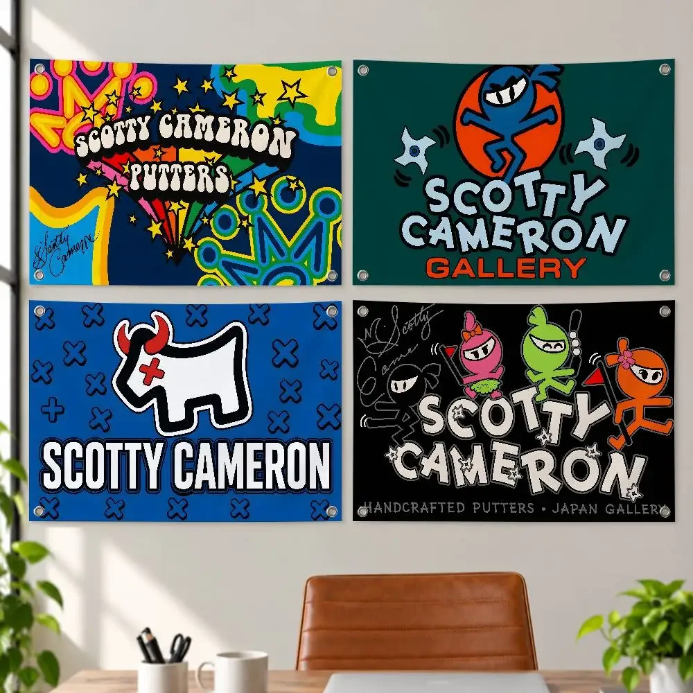 S-Scotty Logo Cameron-N Banner Gifts Aesthetic Wall Tapestry Flag Printed Wall Hanging Living Room Party Outdoor Decor