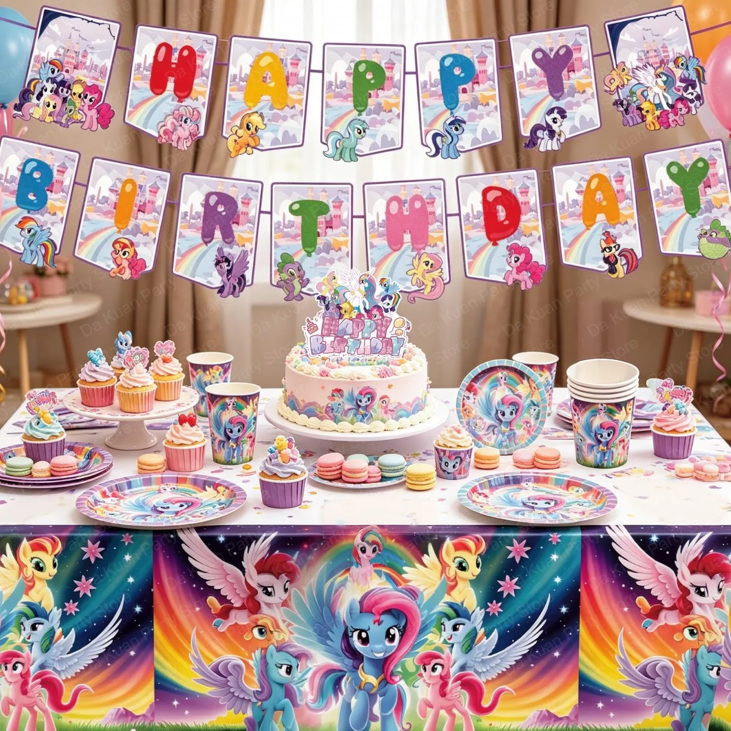 Table Cloth Disposable - My Little Pony Plate Cup Set
