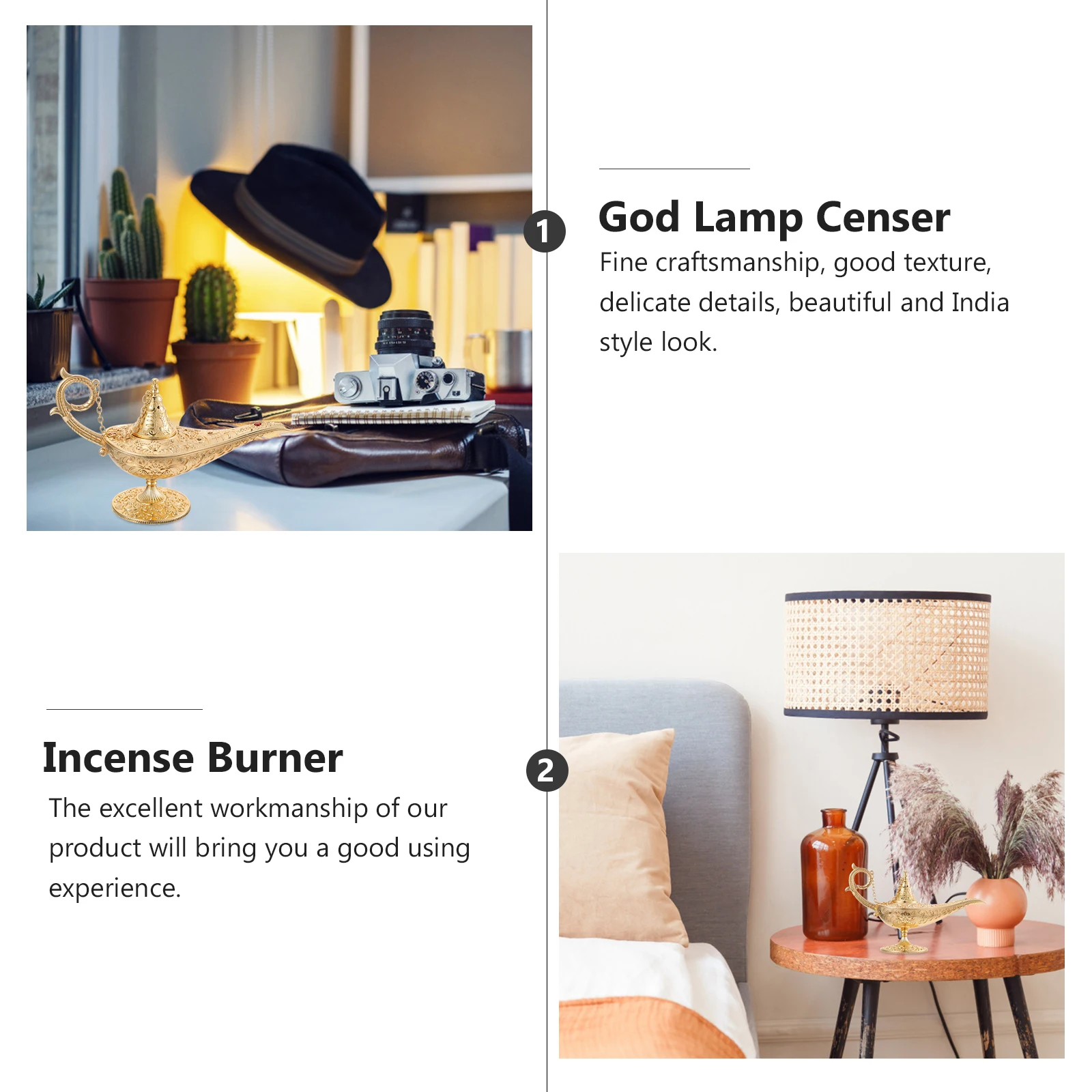 

1pc Metal Incense Burner Aromatic Censer For Home Decor India Style Ornament Creative Household Furnishing God Lamp Adornment